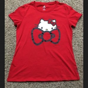 Converse x Hello Kitty Red T- Shirt Sz M Medium